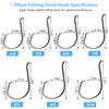 Circle Hooks Saltwater Catfish Hooks, 110pcs Offset Circle Hooks Octopus Hooks Fishing Inline Circle Hooks 2X Strong Saltwater Circle Hooks Catfishing Tackle Size 6/0#-Black