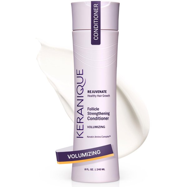 Keranique Volumizing Conditioner - Moisturizing Hair Conditioner for Fine, Thinning Hair and Fuller Hair Growth - Keratin Enriched, Sulfate-Free, Color-Safe, Anti-Aging Volume Conditioner for Women