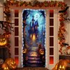 AYWEDIY Reusable Halloween Door Cover - Scary Posters & Window Decor for Haunted House, Washable - 80''x30'' (Orange)