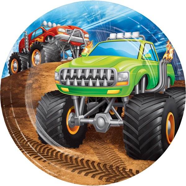 Creative Converting Monster Truck Dessert Plates, 24 ct