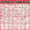 Partywind 560 Luminous Styles Valentine's Day Temporary Tattoos, 56 Sheets Glow Heart Love Tattoo Stickers for Kids Party Decorations Supplies, Valentines Goodie Bag Stuffers Games Toys