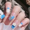 300 Pcs Flower 3D Nail Charms Color Variety Flower Cute Nail Charms Mixed Resin Rhinestones Pearl Gold Silver Balls for Manicure DIY Crafts Accessories