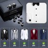 HAWSON Men’s Cufflinks and Tuxedo Studs Set with Gift Box; Men’s Jewelry or Accessories Suitable for Black Suit White shirts vest and Red Bow tie on Wedding or Anniversary and Birthday
