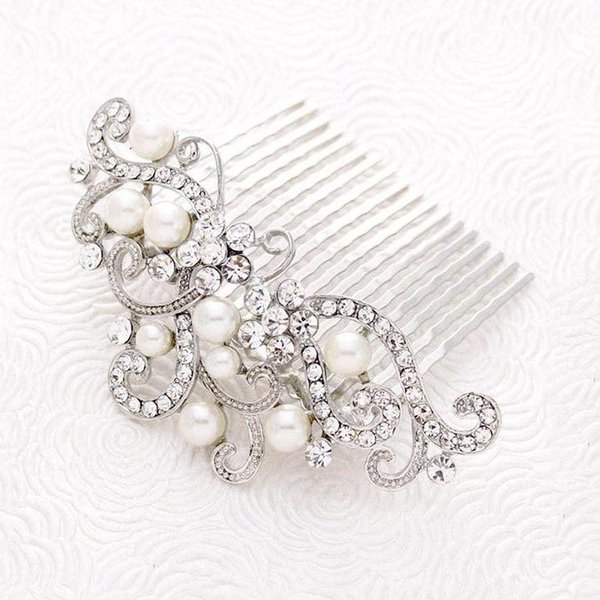 Yean Decorative Bride Wedding Hair Combs with Rhinestones Bridal Hair Accessories for Bridesmaids (Silver)