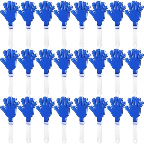 ZCYSRLQIN 24 Pcs Hand Clappers 7.5 Inch Plastic Clappers Noisemakers Party Favors Clapping Noise Maker Birthdays Game Prizes Classroom Rewards Football Sporting Events Cheers Supplies (Blue,White)