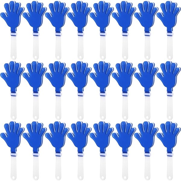 ZCYSRLQIN 24 Pcs Hand Clappers 7.5 Inch Plastic Clappers Noisemakers Party Favors Clapping Noise Maker Birthdays Game Prizes Classroom Rewards Football Sporting Events Cheers Supplies (Blue,White)