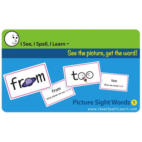 I See, I Spell, I Learn® - Picture Sight Words Flashcards Set 1 (for Grades 1-4 and Dyslexia)