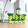 HABA 3D Wooden Blocks Viridis - 21 Piece Natural and Green Toned Beech Wood Set (Made in Germany)