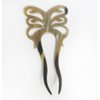 Marycrafts 2 Prongs Light Shade Butterfly Buffalo Horn Hair Fork Hairfork Hair Sticks Hair Accessories