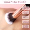 Jessup 15Pcs Professional Makeup Brushes Set Make up Brush Tools kit Eye Liner Shader Wood Handle Natural-synthetic Hair Brushes Pearl Black/Rose Gold T157