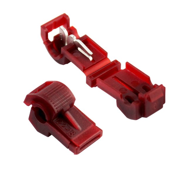 XScorpion TT2218R T-Tap Connector 18/22 Gauge AWG 50 Pieces, Red