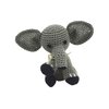 PETFLY Dog Teeth Cleaning Organic Cotton Crochet Squeaky Dog Toy for Small Dog - Elephant