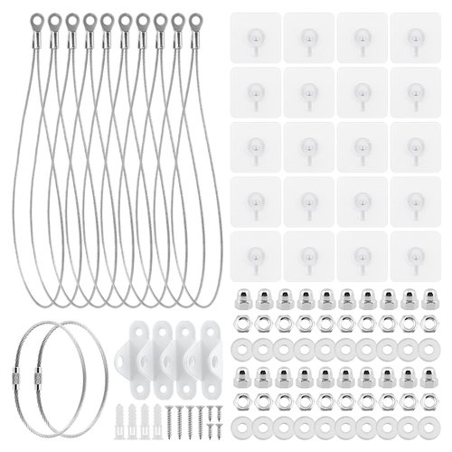 15.72 Inches Furniture Anchors Kit, 10 Pcs No-Drill TV Safety Straps, Furniture Prevent Falling Anti Tip Wall Anchor Earthquake Straps (As shown)