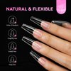 YILAMO Long Coffin Gel Nail Tips 520 Pcs - Soft Gel X Nail Tips Pre-Shaped for Acrylic Nails Professional, Clear Nail Tips Fake Nails for Nail Salon and Home DIY 11 Sizes