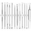 15 PCS Pimple Popper Tool Kit,Blackhead Remover Comedone Extractor Tools,Professional Pimple Comedone Extractor,Stainless Steel Skin Blemish Removal Acne Tools for Forehead Nose Face with Metal Case