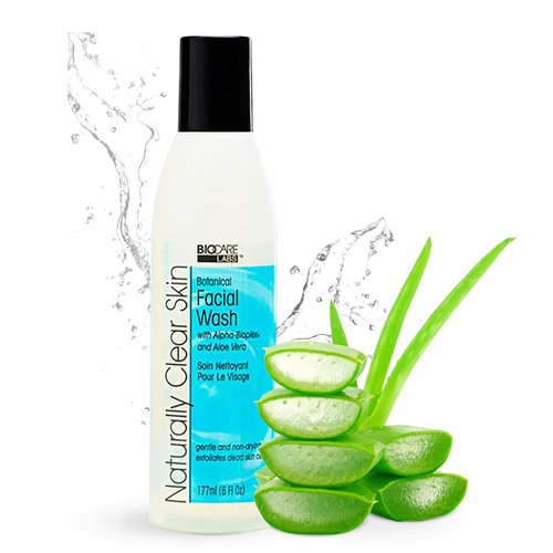 Naturally Clear Skin Botanical Facial Cleanser - Ultra Gentle Face Wash for Improved Complexion, Infused with Alpha-Bioplex for Anti-Aging, Soothing Aloe Vera for Deep Hydration 6 oz