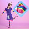 VIKITA Girls tights Cotton Leggings in Spring fall winter rainbow striped socks for Christmas 6T, F5008