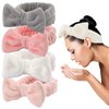WQINX 4 Pack Spa Washing Headbands headbands for women's hair headband for washing face spa headband makeup headband hair bow bow, microfiber women's skin care headbands for facial cleansing
