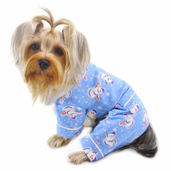 Klippo Pet KBD061MZ Snowman & Snowflake Flannel Pajamas With 2 Pockets - Medium