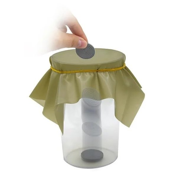 1 Pc Coin Through A Sheet of Rubber Coin into Cup Comedy Magic Tricks Close up Magic Gimmick Props for Magicans Use Safety and Repeatedly Small in Size and Light in Weight,Novelty and Gag Toys