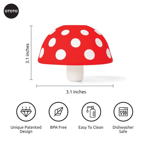 OTOTO Mushroom - Foldable Kitchen Funnel - Small Funnel with Wide Mouth for Jars, Canning, & Bottle Liquid Transfer - Silicone, 100% Food Safe, BPA Free, Dishwasher Safe