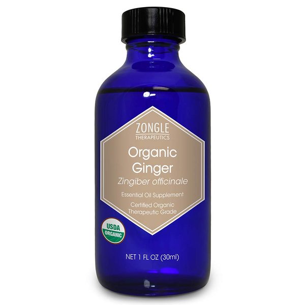 Organic Ginger Oil by Zongle – 100% Pure Natural, Therapeutic & Food Grade for Pain and Inflammation, Edible, Lymphatic Drainage Massage, Hair Growth – 1 OZ