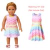 Matching Girls&Dolls Mermaid Dresses Kids American Girls 18 inch Doll Clothes 6-7Y