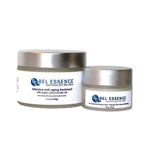 Bel Essence Anti-Aging Face Moisturizer and Anti-Wrinkle Eye Cream - Natural Aging Skin Care Set for Normal to Dry Skin - Hydrating Face Cream to Soothe, Firm Skin, Reduce Fine Lines -1.5 Oz/.5 Oz