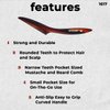 Speert #1617 Handmade Narrow Tooth Mustache Beard Comb Small Tortoise Havana Acetate Thick Coarse Fine Short Pocket Sized Facial Hair Grooming Tangle Free Beard Straightener Growth Care Styling Wet