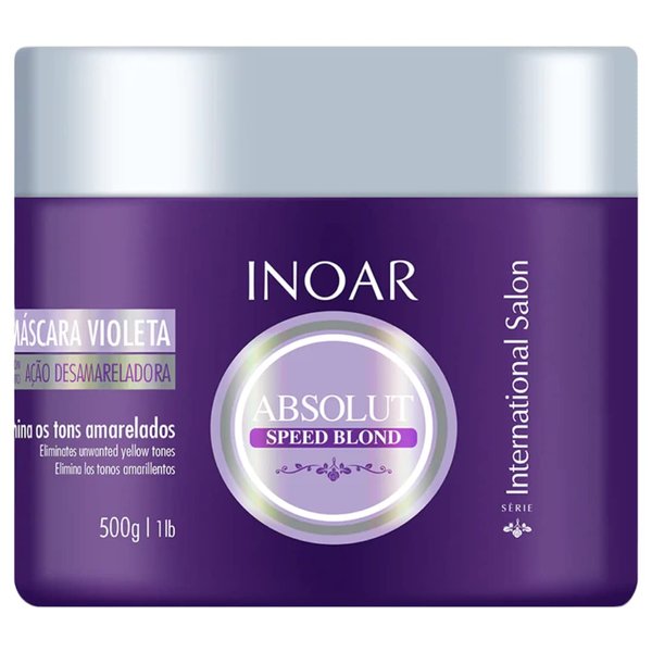 INOAR – Absolut Speed Blonde Mask – Designed for Bleached, Blonde, Brassy, and Grey Hair Types, Hair Mask, Vegan Hair Product, Cruelty Free Haircare for Men and Women (16 ounces/500 grams)