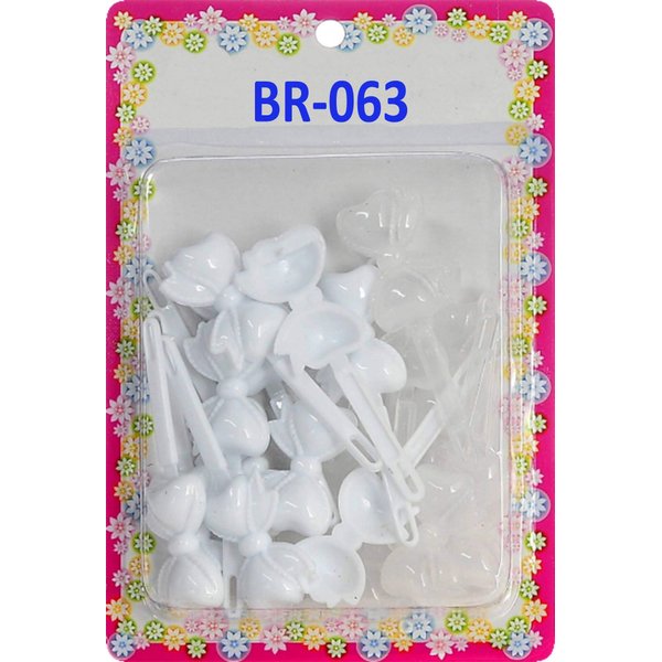 Tara Girls Self Hinge Plastic Bow Hair Barrettes Selection (CLEAR WHITE RIBBON)