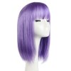 HSPCYGG Costume Wigs Short Daily Wig Light Purple Bob Wig for Women with Bangs Halloween Cosplay Party Synthetic 14 Inch Girls Straight (Free Wig Cap)