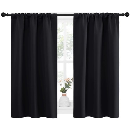 NICETOWN Halloween Black Out Curtain Panels for Kitchen - Energy Smart Decoration Thermal Insulating Blackout Drapes/Draperies for Small Window (2 Panels, 34 inches Wide by 45 inches Long)
