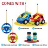 PREXTEX 2 Pack Cartoon Remote Control Cars - Police Car and Race Car for Toddlers - RC Cars for Kids with Different Frequencies - Easy Remote Control Toy for Boys and Girls - Toddler Gifts 18+ Months