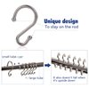 Metal Shower Curtain Hooks，Set of 12 Rings，Rust Resistant S Shaped Hooks Hangers for Shower Curtains, Kitchen Utensils, Clothing, Towels, etc. (Nickel)