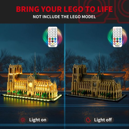 BRIKSMAX 2.0 Light Kit for Lego-21061 Notre Dame Cathedral with Remote Control-Innovative Led Lighting Compatible with Lego Architecture - Not Included Lego Set