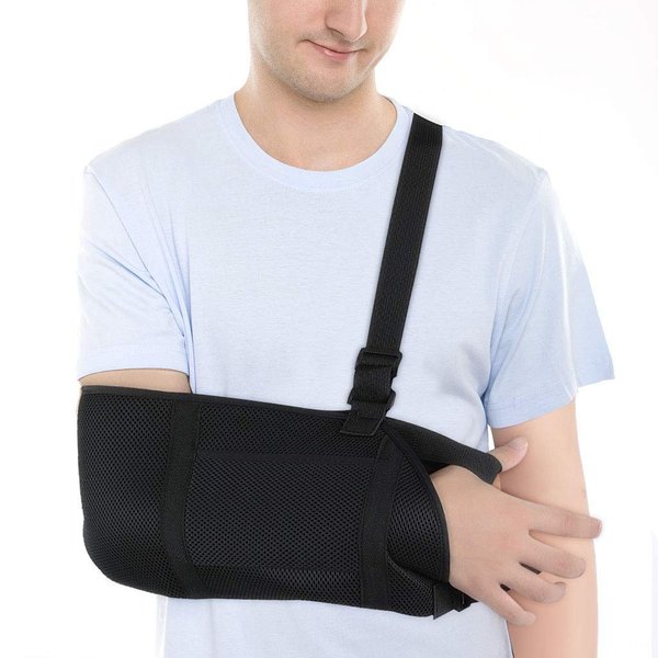 Arm Sling for Shoulder, Mesh Sling with Waist Strap, Breathable Shoulder Immobilizer Support for Broken Arm Wrist Elbow Shoulder Injury, Available for Women and Men Left or Right