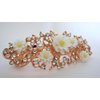 Rose gold white flower crystal pearl hair clip bridal clip barrette