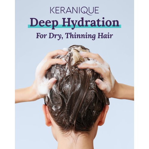Deep Hydration Hair Growth Keratin Shampoo by Keranique 16 Oz, Paraben/Sulfates Free, Made in USA