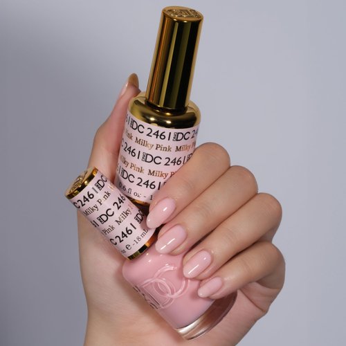 DND Gel DC Sheer Polish Set - 1 each of Gel Polish and Nail Polish, Milky Pink, 0.5 Fl Oz