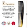 Altesse 11304 Horn Comb Wide Tooth Comb and Fine Tooth Comb with Smooth Rounded Teeth for Thick or Thin Hair Antistatic Dresser Comb Hair Comb for Men and Bone Comb for Women (6.3") Handmade in France