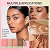 Paminify Cream Bronzer Stick,Contour Stick Facial Contouring Stick,Long Lasting Highlighter Waterproof Highlight Makeup,Buildable Shimmer Sparkle Face Bronzer Face Shaping,03 Rich Glow