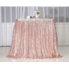 PartyDelight 6ft Rose Gold Sequin Table Skirt for Round/Rectangle/Square Table for Birthday Party Wedding Christmas.