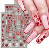 Valentines Day Nail Art Stickers Decals, Love Heart Nail Decorations, 3D Self-Adhesive Laser Red White Hearts Roses Lips Nail Supplies, Valentines Nail Accessories for Women Girls 8 Sheets