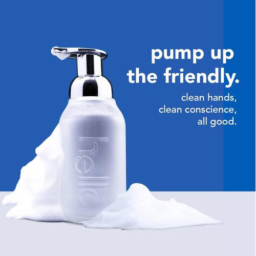 hello Foaming Hand Soap Tablet Starter Kit, Refillable Glass Bottle with 1 Aloe & Sea Minerals Foaming Hand Soap Tablet Refill Hand Soap, Eco Friendly, Plastic-Free, Vegan & SLS Free