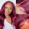 west kiss Burgundy Lace Front Wigs Human Hair Wigs for Black Women Human Hair 5x5 HD Lace Closure Wigs Human Hair 99J Body Wave Lace Front Wig Glueless Wigs Human Hair Pre Plucked 20 inch