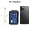 imeetu RFID Credit Card Holder, Small Leather Zipper Card Case Wallet with Removable Keychain ID Window (Black)