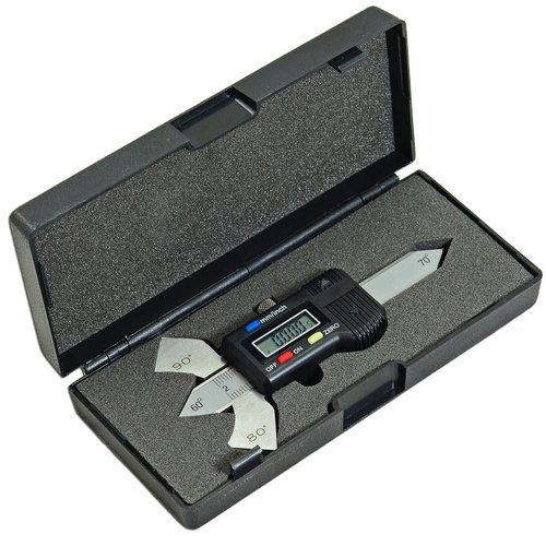 RIVERWELD Digital Readout Welding Gauge Weld Test Ulnar 4 Angle Display on Body: 60°, 70°, 80°, 90° Reading Inch, Metric, Inch Fractional Checks Weld Height Fillet Thickness Bevel Angle