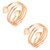 Vicmag Copper Magnetic Ring for Women Ring Ladies Fingers Thumb 99.9% Solid Pure Copper Gift 2PCS Adjustable (Rose Gold Heart)