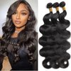 Human Hair Bundles Body Wave Bundles Human Hair 18 20 22 Inch 10A Grade 100% Unprocessed Brazilian Virgin Hair Body Wave 3 Bundles Human Hair Extensions for Black Women Natural Color